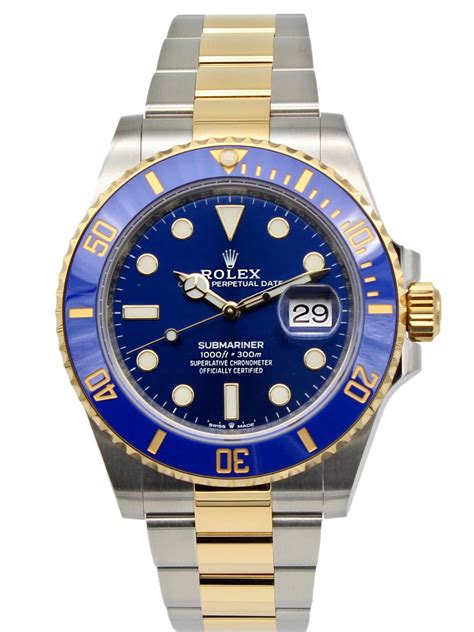 rolex submariner two tone blue|Rolex 2 tone submariner price.